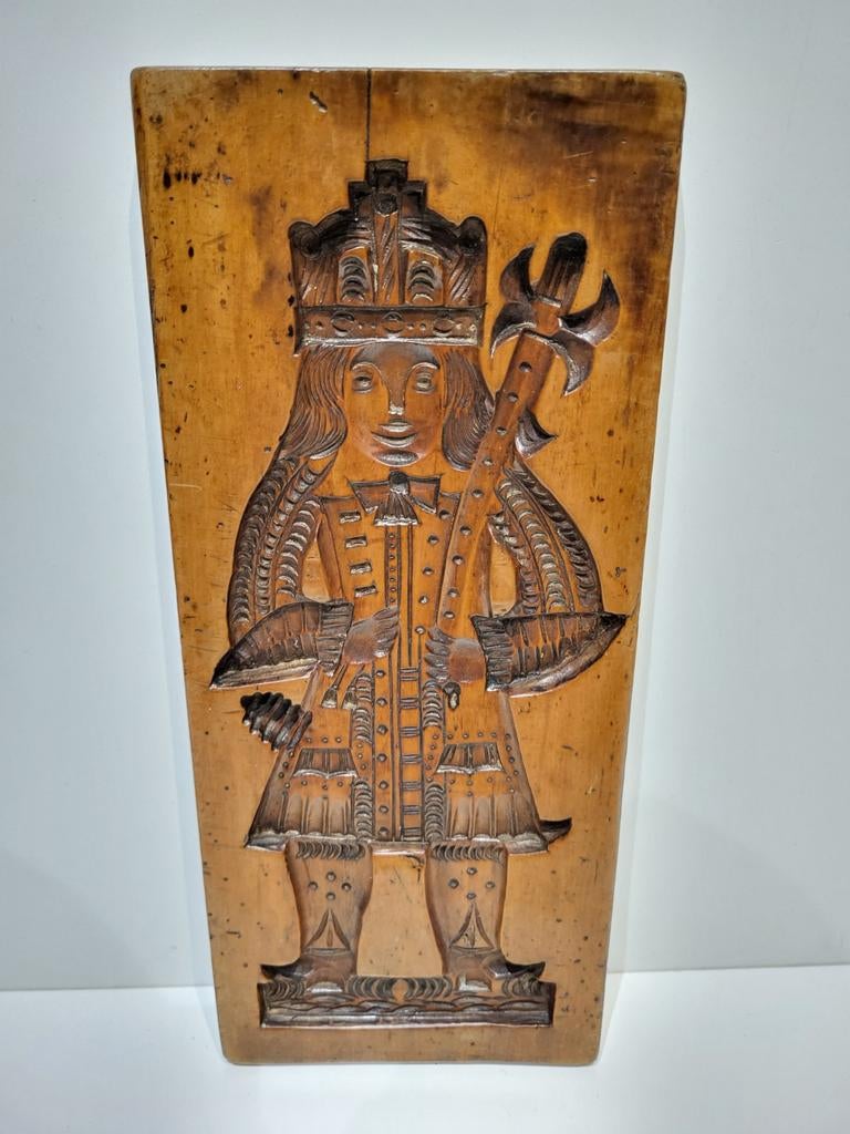 Antieke Koekplank, ca. 1800, dubbelzijdig gesneden, Antiek en Kunst, Antiek | Keukenbenodigdheden, Ophalen of Verzenden