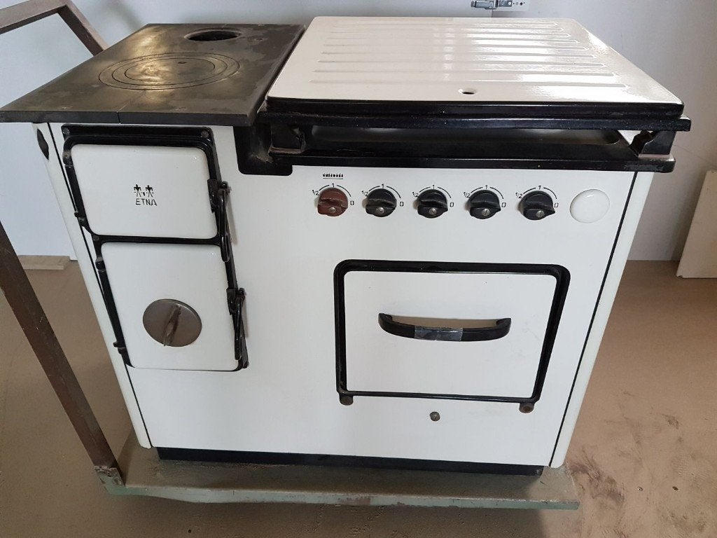 Uniek Vintage ETNA Combifornuis – 4-pits fornuis,, Ophalen, Gebruikt, 60 cm of meer, Gas