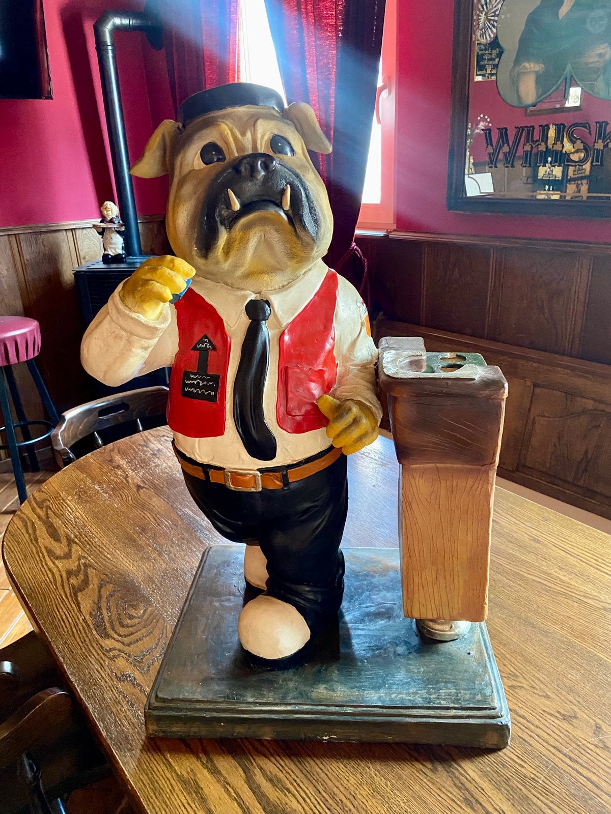 Originele Bulldog keu-houder mancave decoratie biljart, Ophalen of Verzenden, Gebruikt, Overige typen