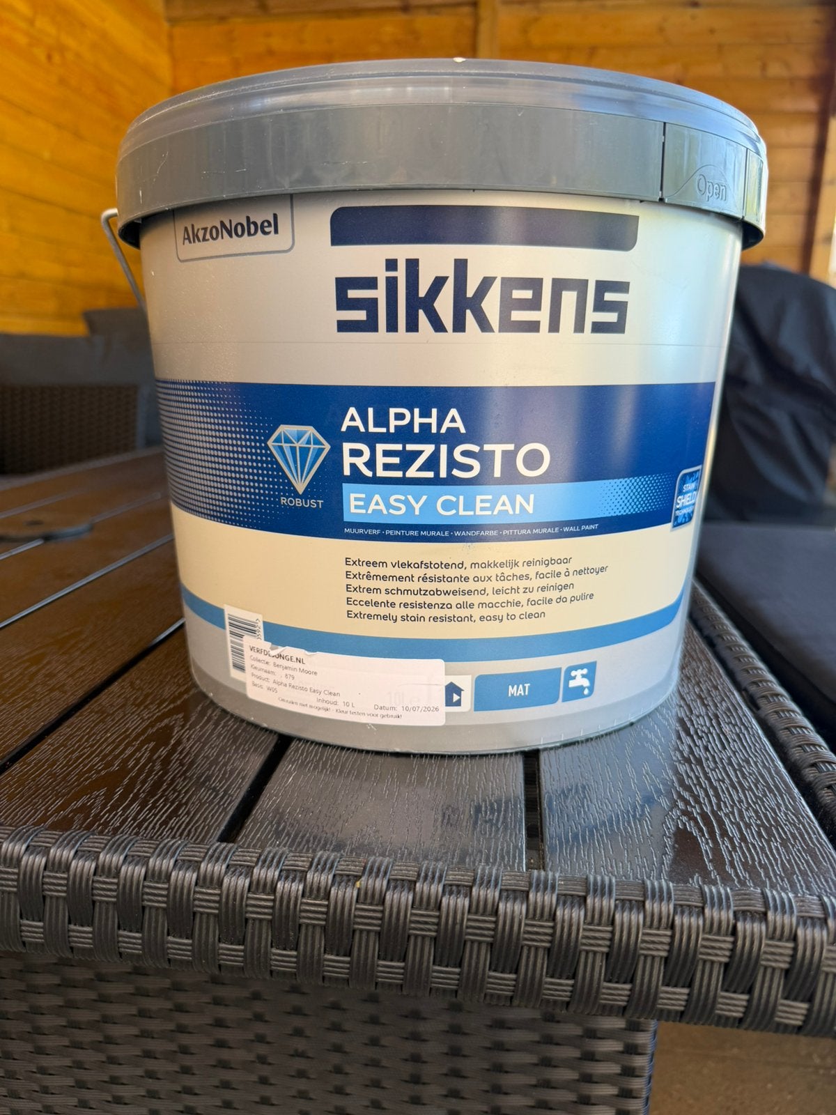 Sikkens Alpha Rezisto Easy Clean latex, Ophalen of Verzenden, Zo goed als nieuw, Wit