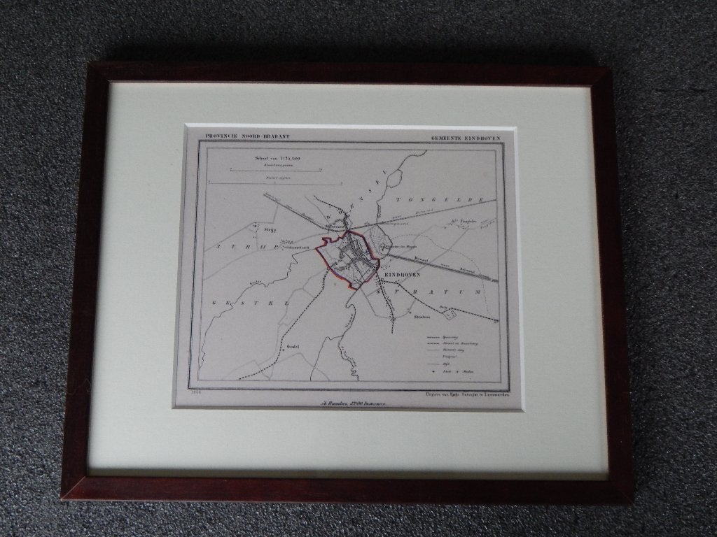 Replica historische kaart gemeente Eindhoven 1866, Ophalen of Verzenden