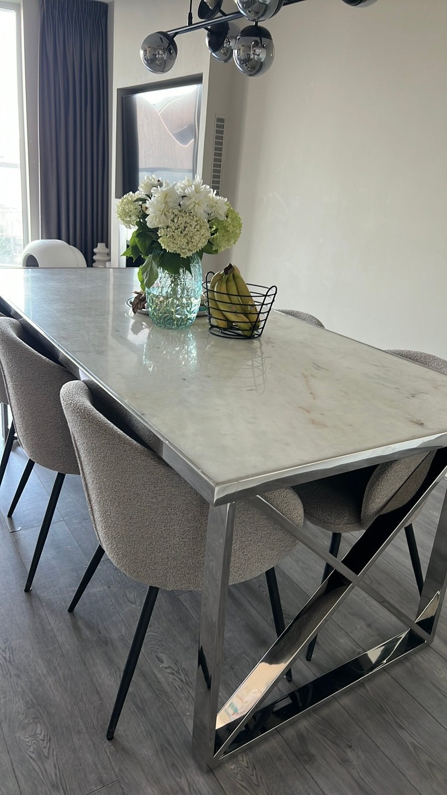 Marmeren eettafel groot, Ophalen, 200 cm of meer, 50 tot 100 cm, Zo goed als nieuw