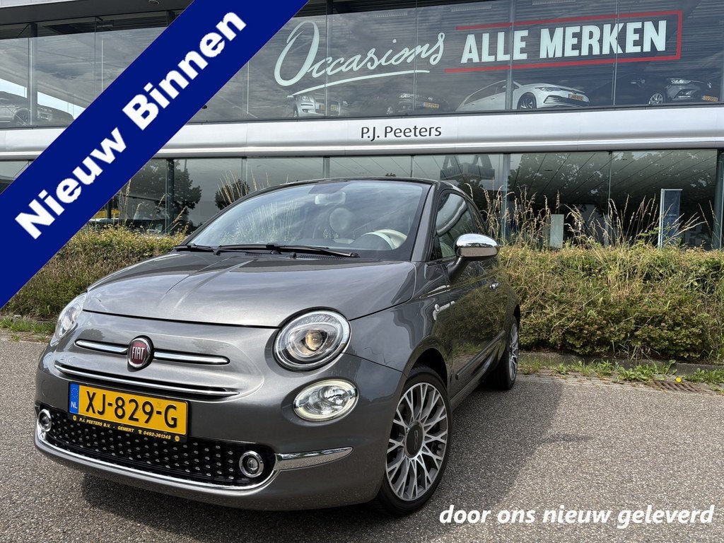 Fiat 500C 0.9 TwinAir Turbo Lounge Automaat Glazen panoramad, Stof, Gebruikt, Cabriolet, Origineel Nederlands