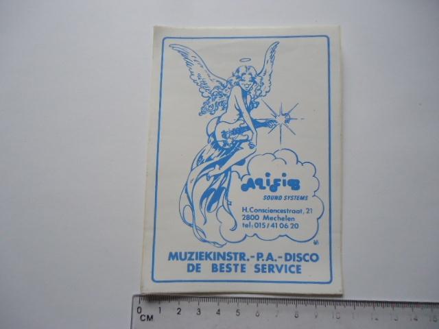 sticker oud PInup Alifib sound techniek geluid pin up, Verzenden, Zo goed als nieuw, Bedrijf of Vereniging