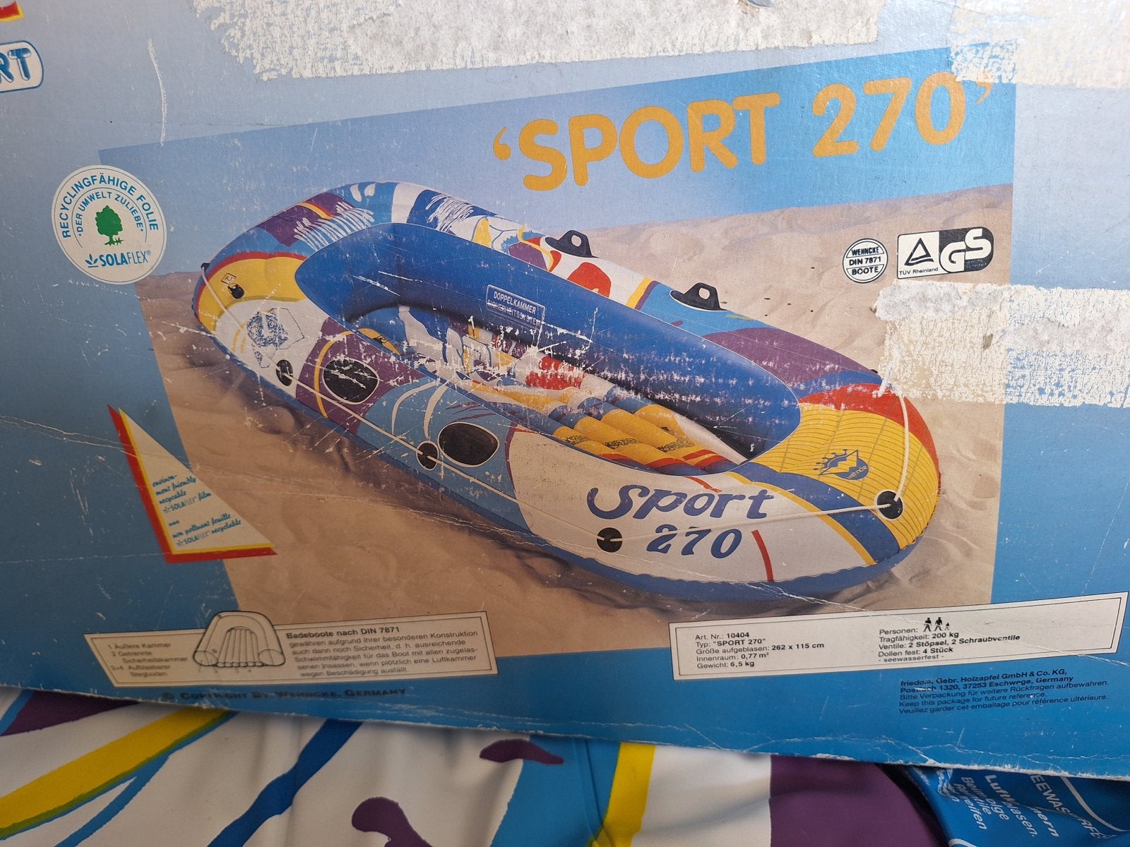 Nieuwe opblaasbare boot - 262x115 cm met reparatieset, Ophalen, Nieuw