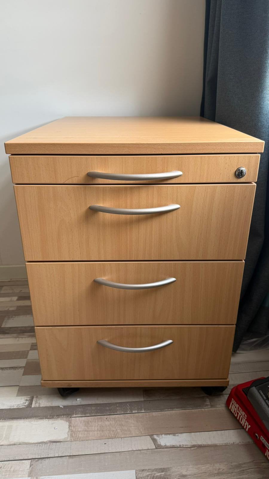Ladekast op wieltjes met 4 lades, Ophalen, 50 tot 100 cm, Zo goed als nieuw, 3 of 4 laden