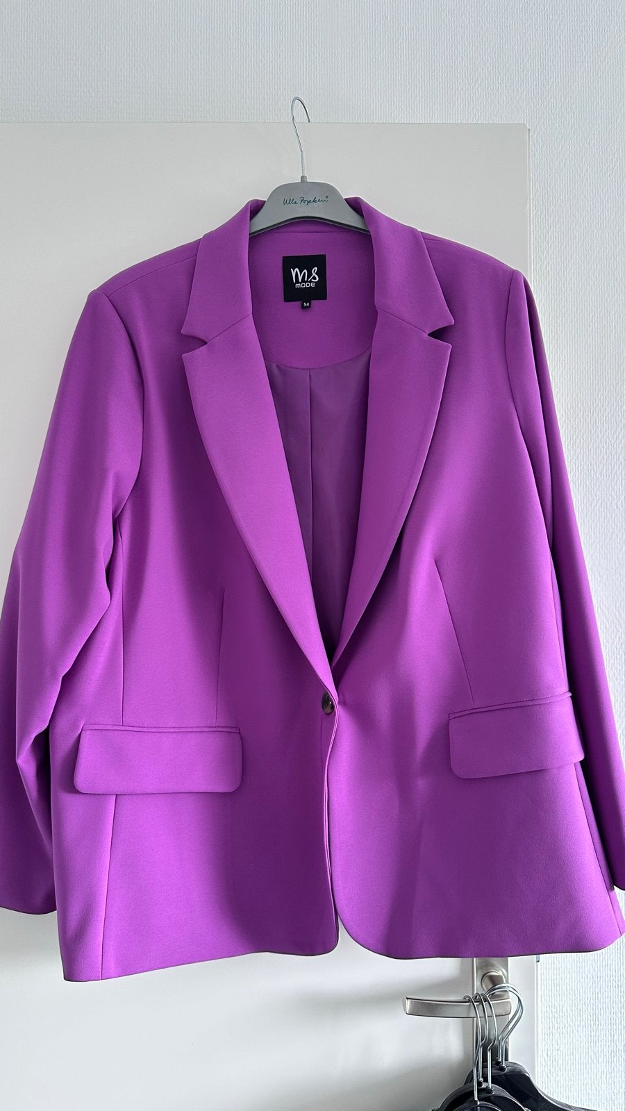 Paarse blazer - Maat 54 - M.S. Mode, Paars, Maat 46/48 (XL) of groter, Ophalen of Verzenden, Zo goed als nieuw