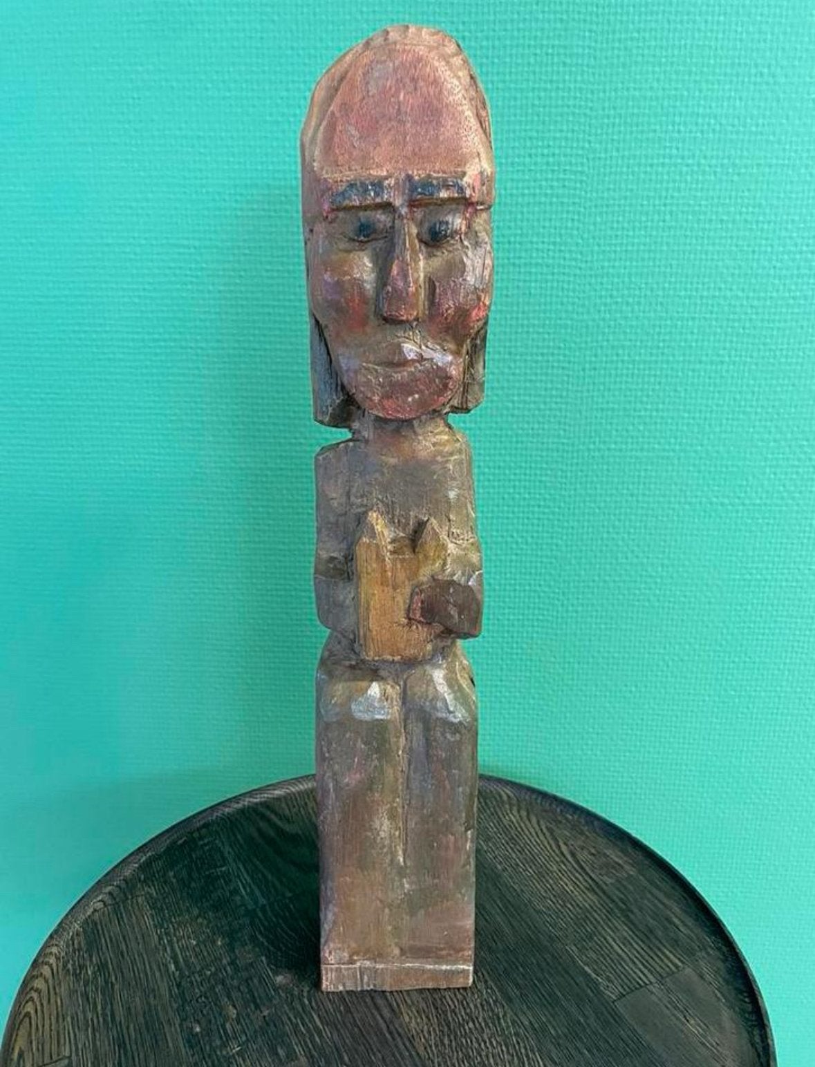 Handgesneden Houten Beeld: Religieuze Figuur / Heilige, Ophalen of Verzenden
