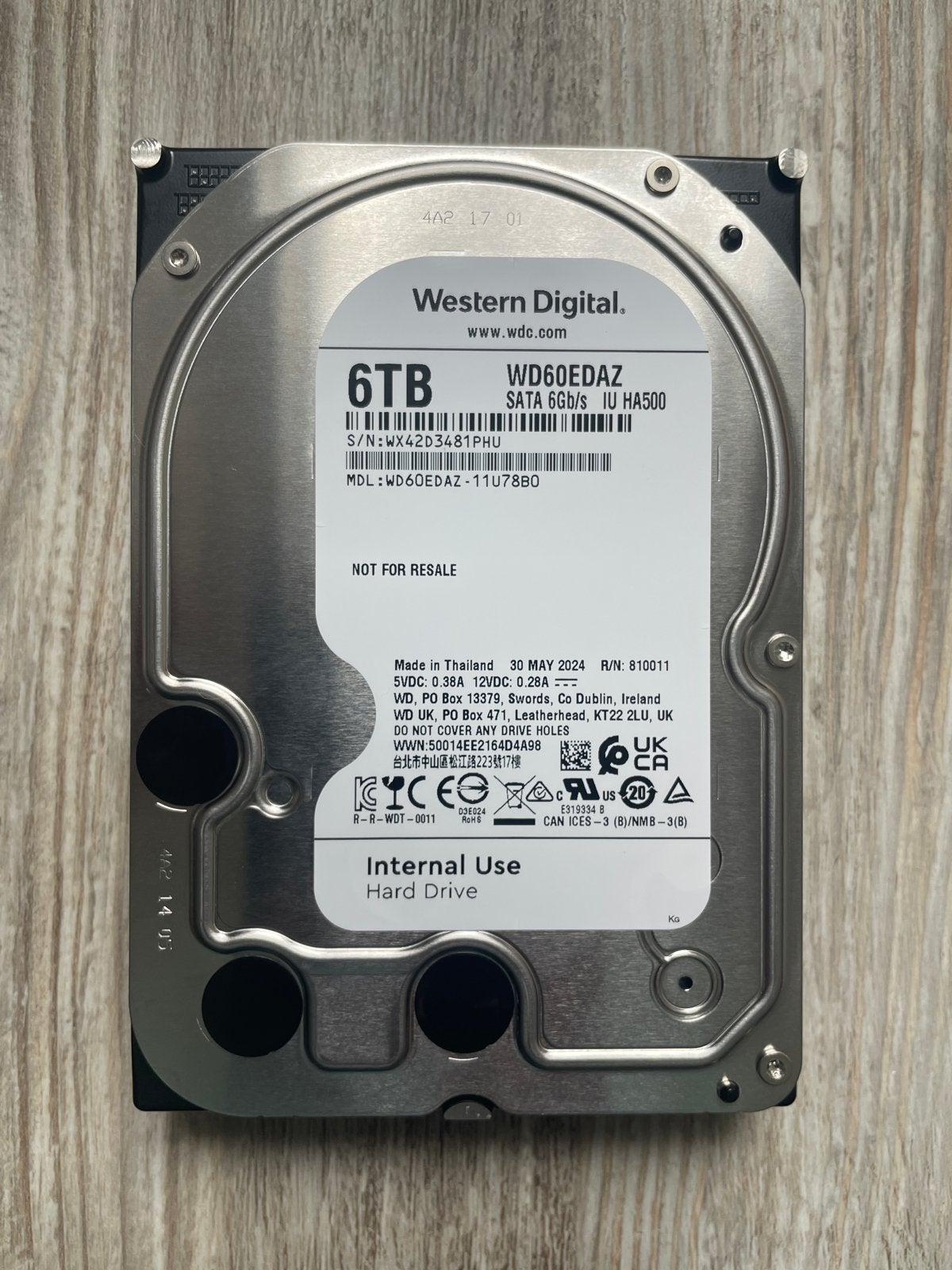 Western Digital 6TB HDD SATA 6Gb/s - WD60EDAZ, Computers en Software, Harde schijven, Intern, Zo goed als nieuw, Desktop, 6TB