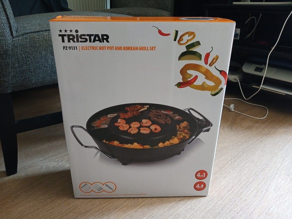Tristar PZ-9131 Elektrische Hot Pot en Koreaanse Grill Set, Huis en Inrichting, Overige materialen, Overige typen, Met deksel
