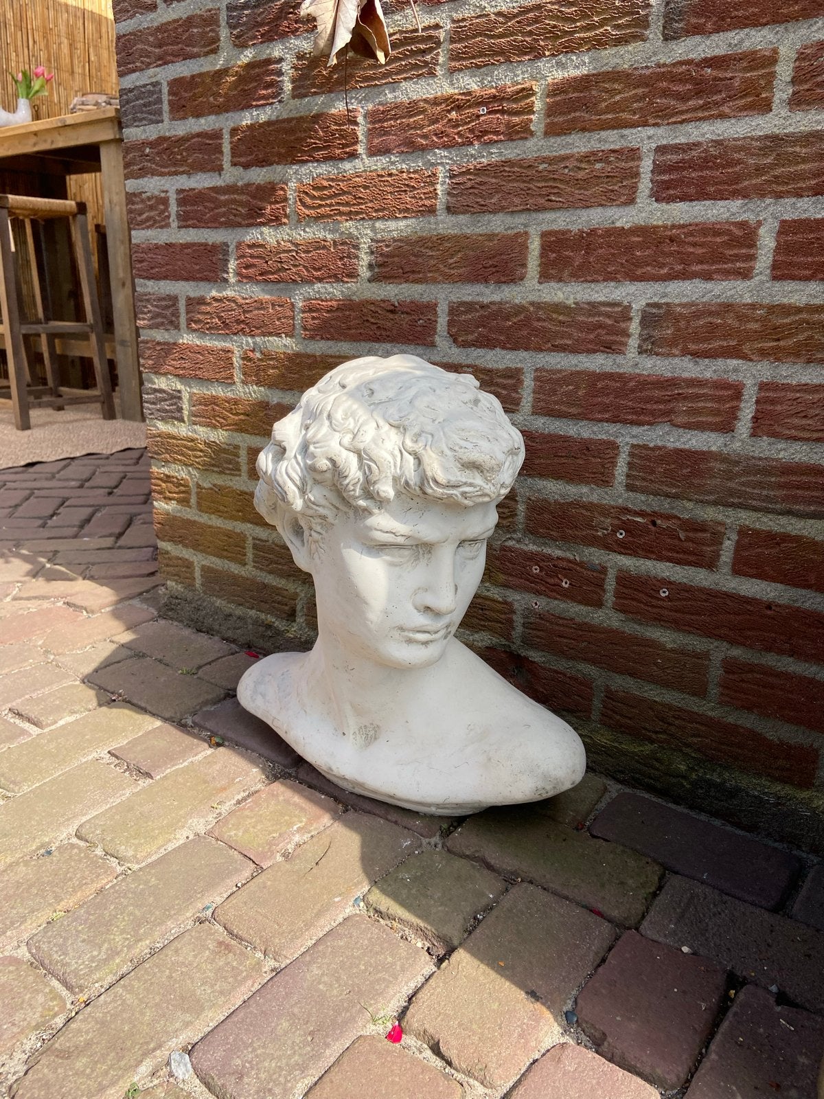 Groot wit betonnen bustebeeld David Michelangelo, Ophalen, Weerbestendig, Buste, 50 - 100 cm