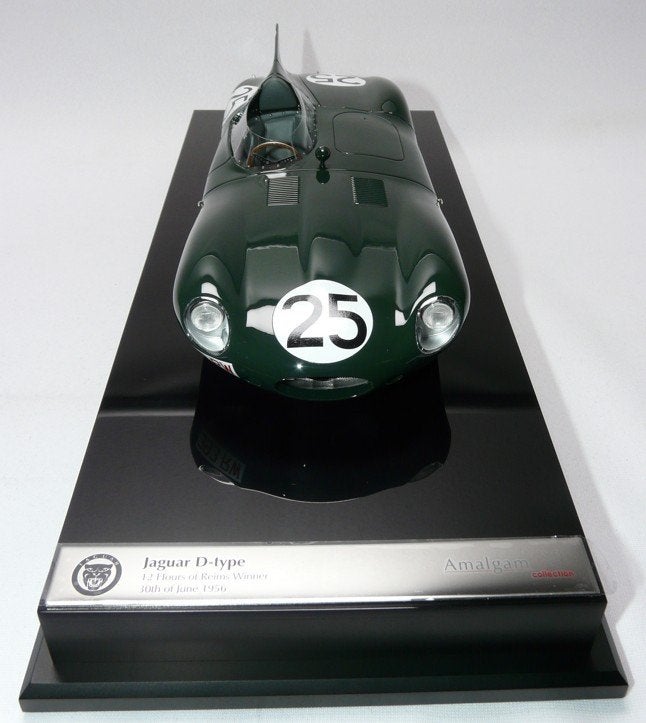 Jaguar D-Type #25 Reims 1956 groen 1:18 van Amalgam, Hobby en Vrije tijd, Modelauto's | 1:18, Ophalen of Verzenden, Nieuw, Auto