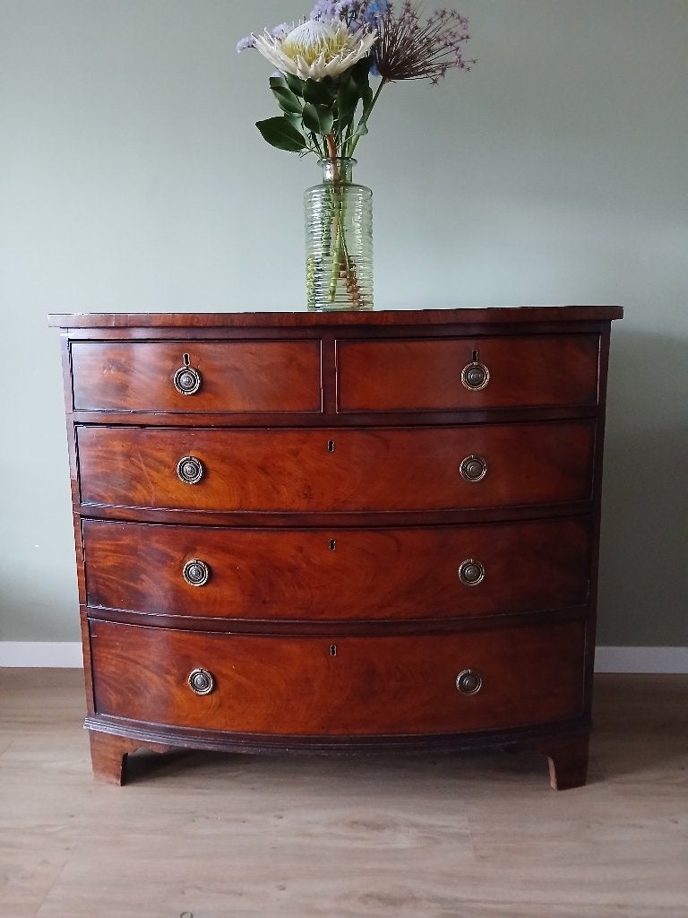Antieke mahonie commode, ladenkast, Antiek en Kunst, Ophalen