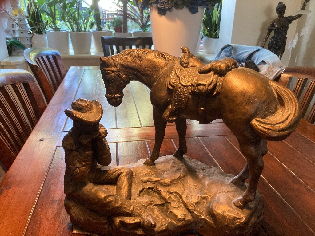 T.K. Austin Products Paard met Cowboy Nostalgie uit 1969, Overige onderwerpen, Gemerkt, Ophalen of Verzenden, 20 - 50 cm