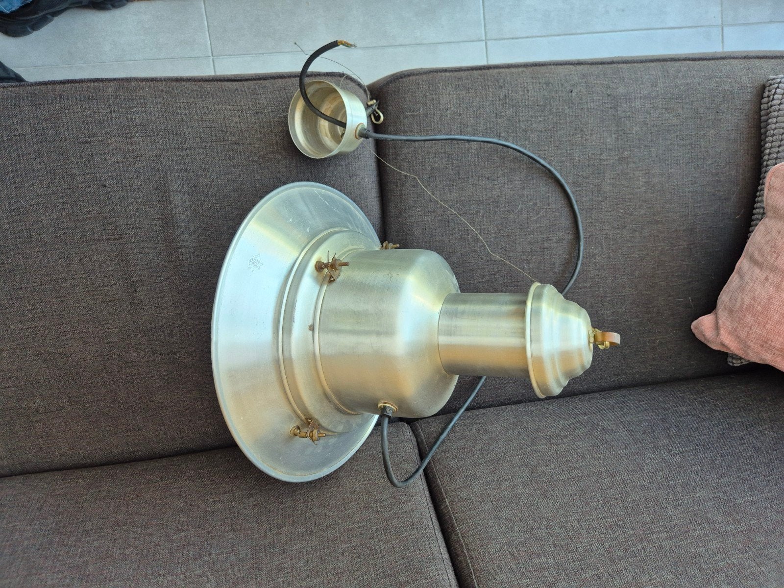 Vintage aluminium buitenlamp / hanglamp, Ophalen of Verzenden