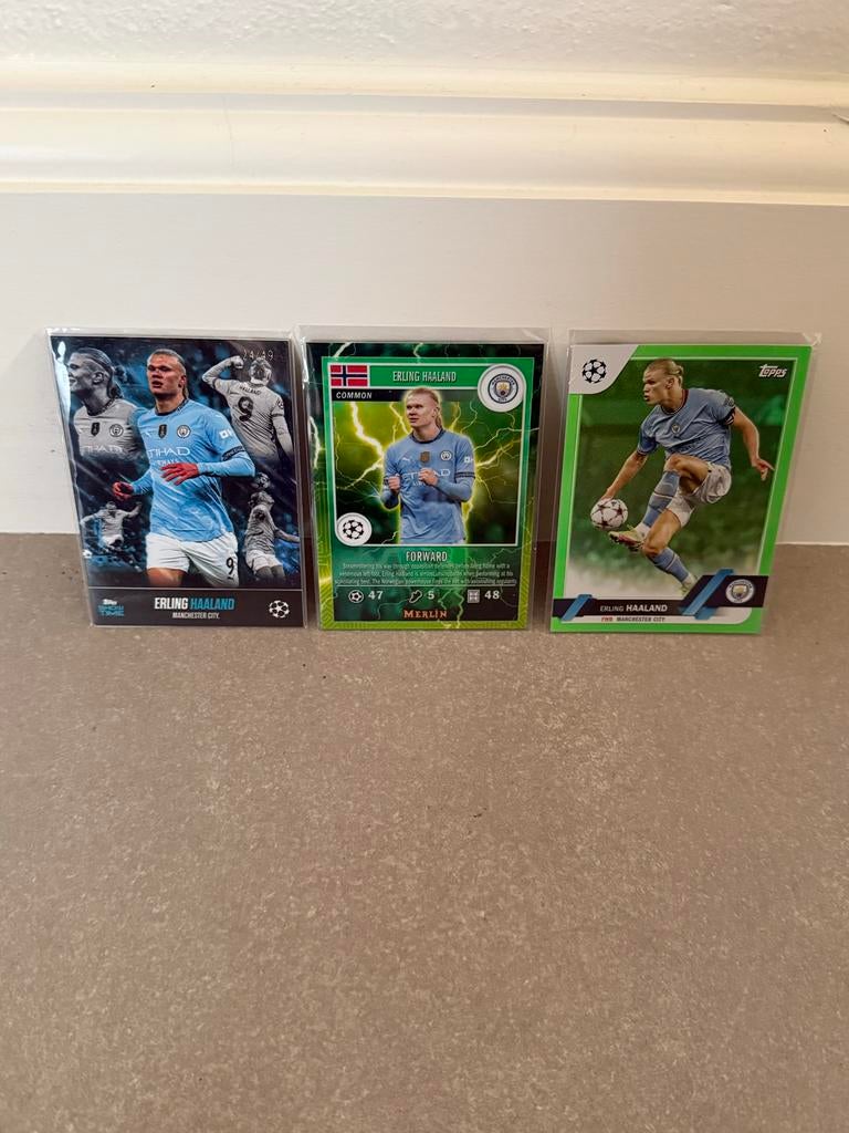 Erling Haaland Topps Voetbal Kaarten Manchester City, Ophalen of Verzenden, Zo goed als nieuw, Buitenlandse clubs, Spelerskaart