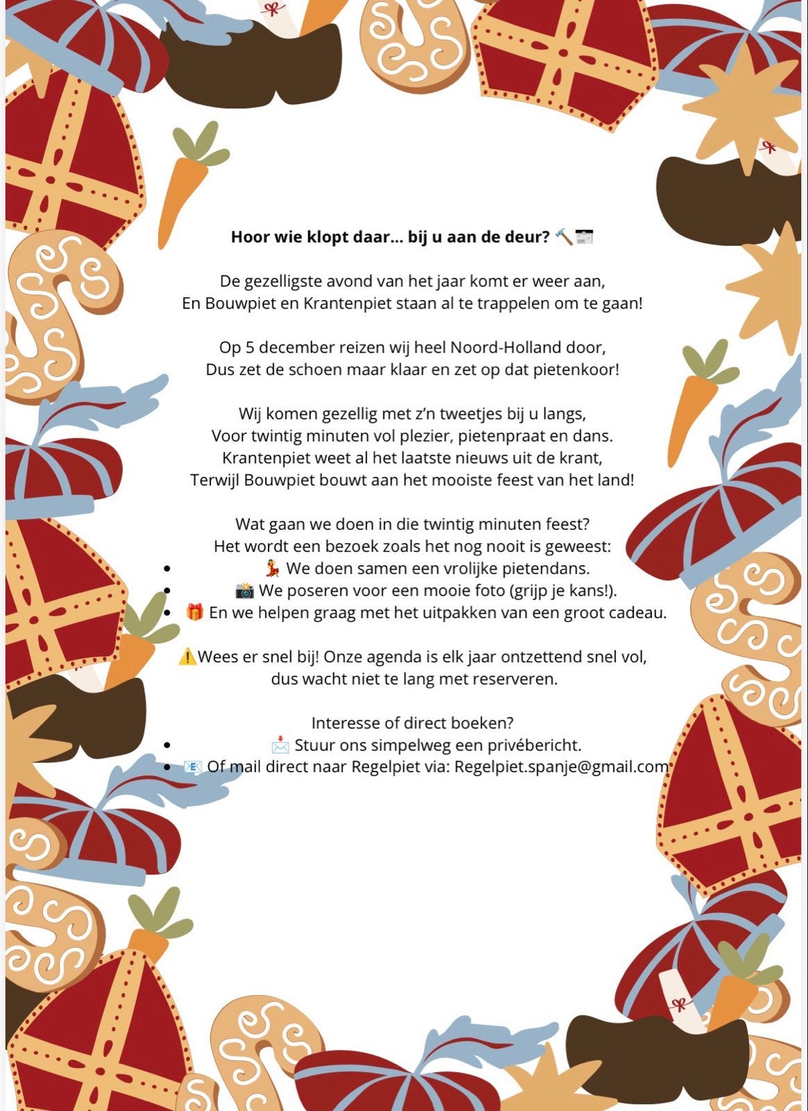 Pieten op Huisbezoek, Diversen, Sinterklaas, Ophalen