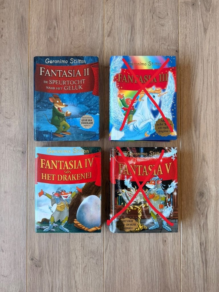 Geronimo Stilton Fantasia II en IV - 2 boeken, Fictie algemeen, Geronimo Stilton, Ophalen of Verzenden, Zo goed als nieuw
