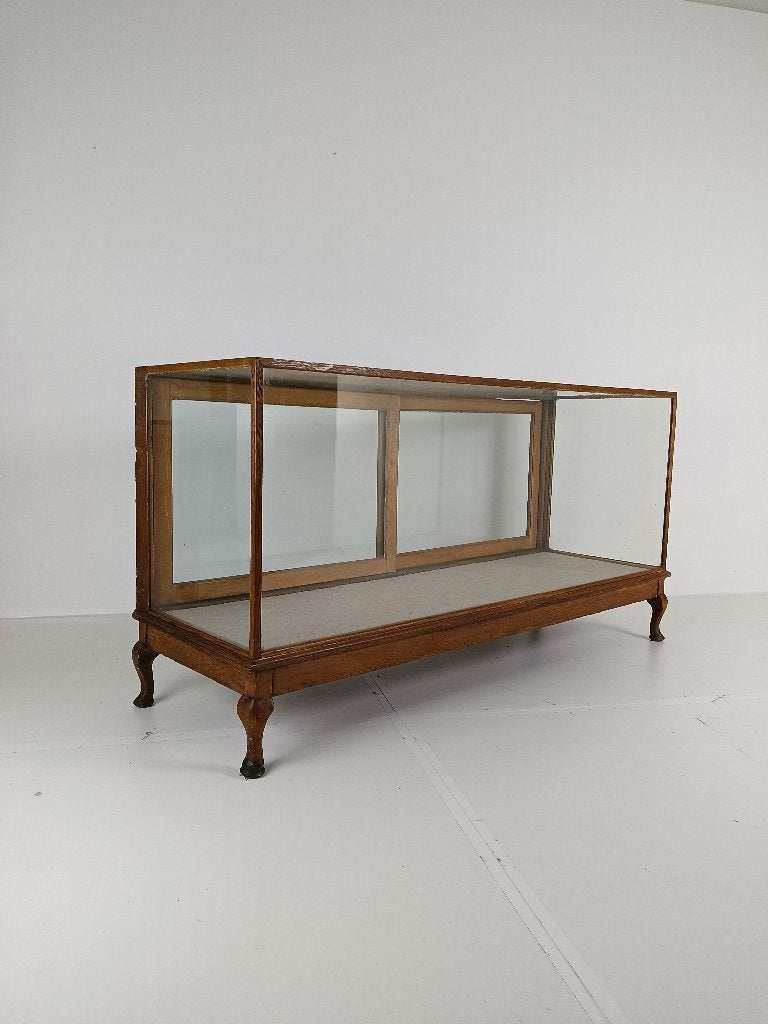 Antieke grote glazen vitrinekast / winkelbalie, Ophalen of Verzenden