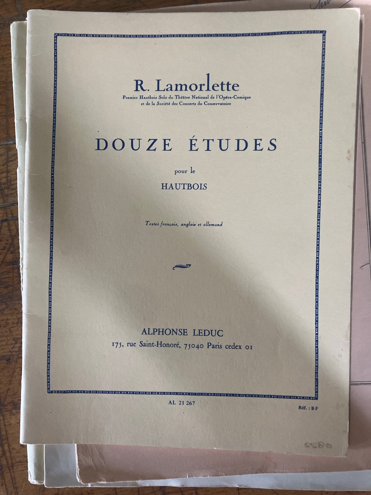 R. Lamorlette - Douze Études voor Hobo (bladmuziek), Gebruikt, Klassiek, Les of Cursus, Hobo