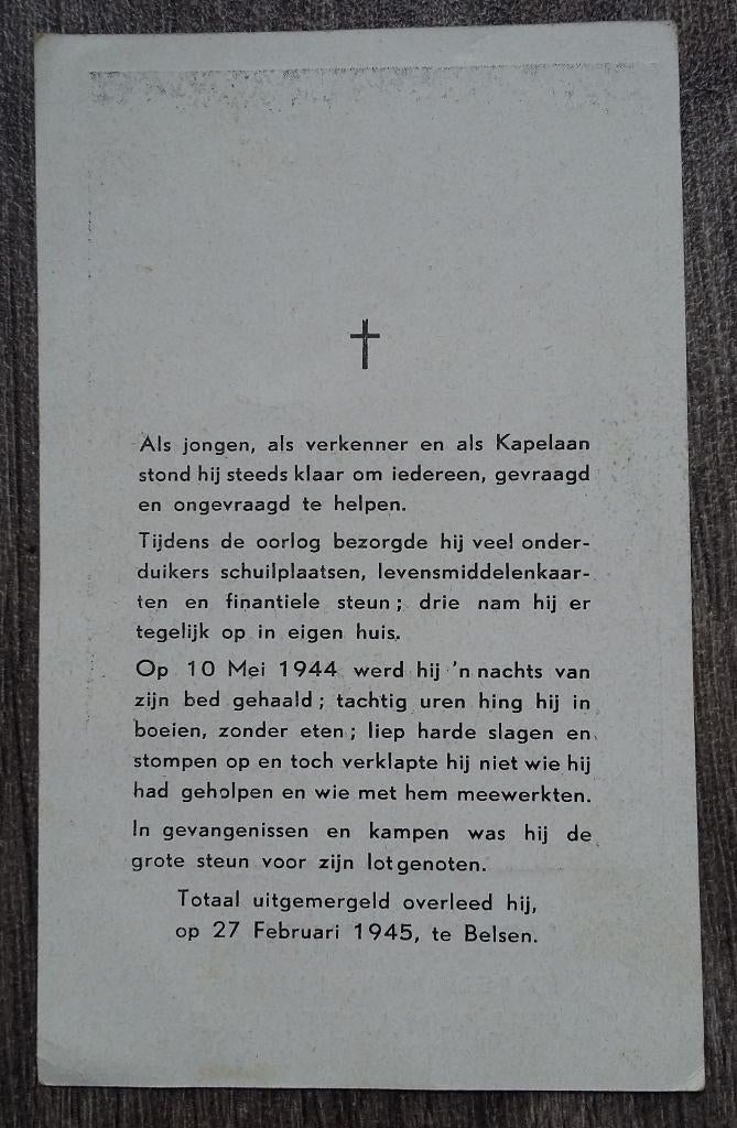 1945 Gedenk Prentje Verzetstrijder H. Lochtman Maastricht, Verzamelen, Nvt., Overige typen, Overige soorten, Ophalen of Verzenden
