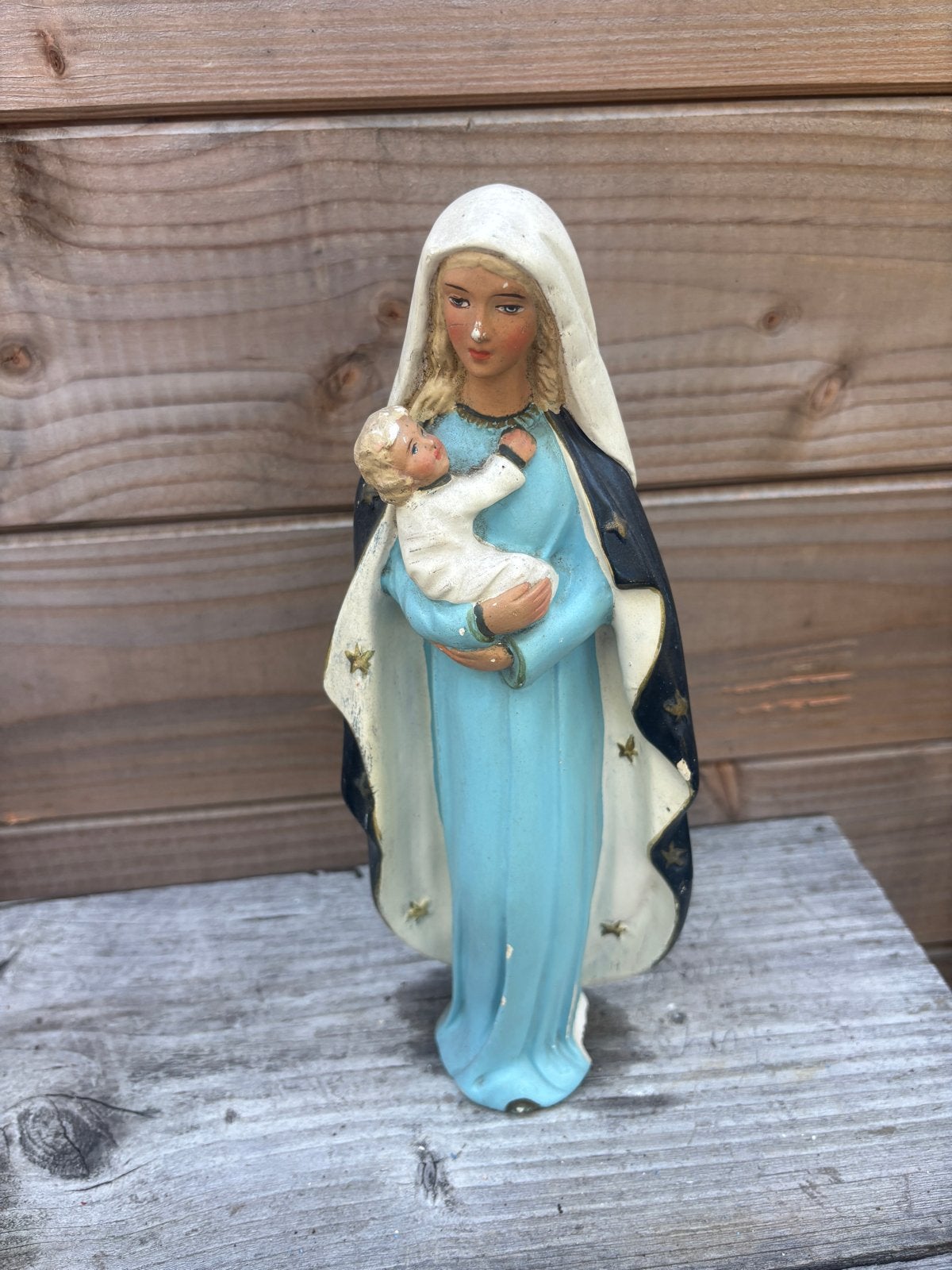 Vintage Mariabeeld met kindje Jezus, Ophalen of Verzenden