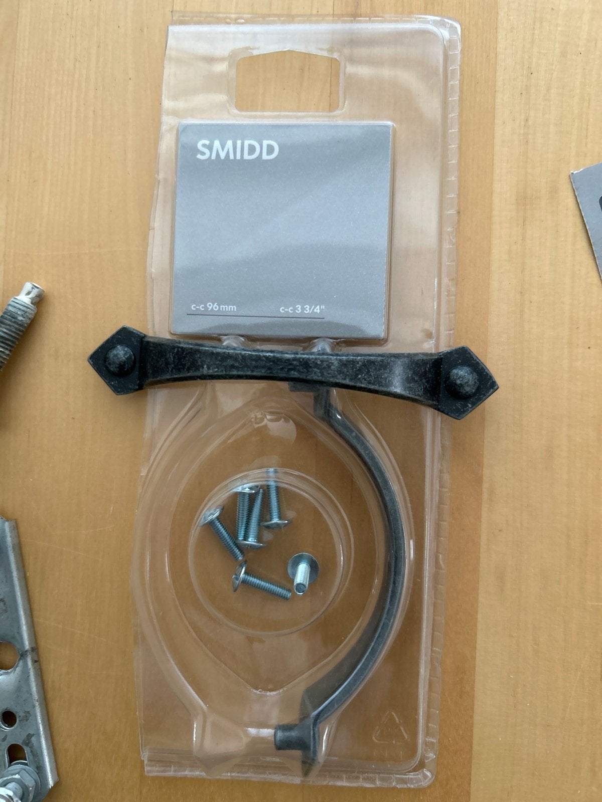 Smidd handgreep c-c 96 mm -ikea, Zwart, Ophalen of Verzenden, Zo goed als nieuw, Metaal