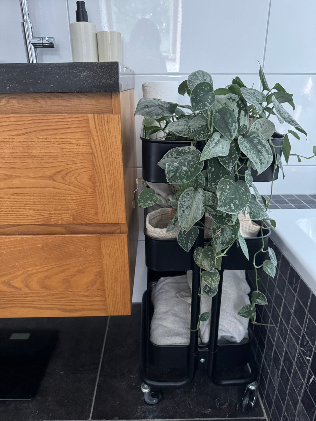 Zwart kruidenrek / trolley - IKEA, Huis en Inrichting, Ophalen, Zo goed als nieuw