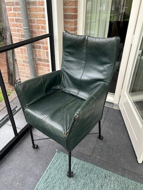 Montis Chaplin 6 stoelen groen leer, Huis en Inrichting, Ophalen, Gebruikt, Overige kleuren, Leer
