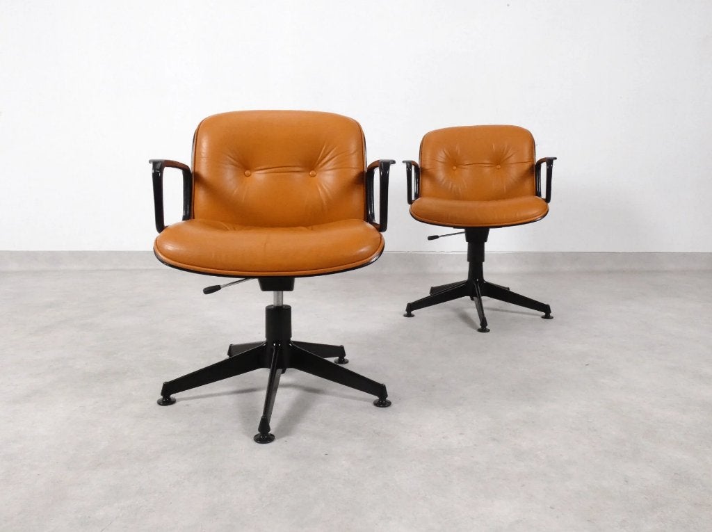 Office chairs by Ennio Fazioli for MIM Roma, Ophalen of Verzenden, Gebruikt, Bruin, Bureaustoel