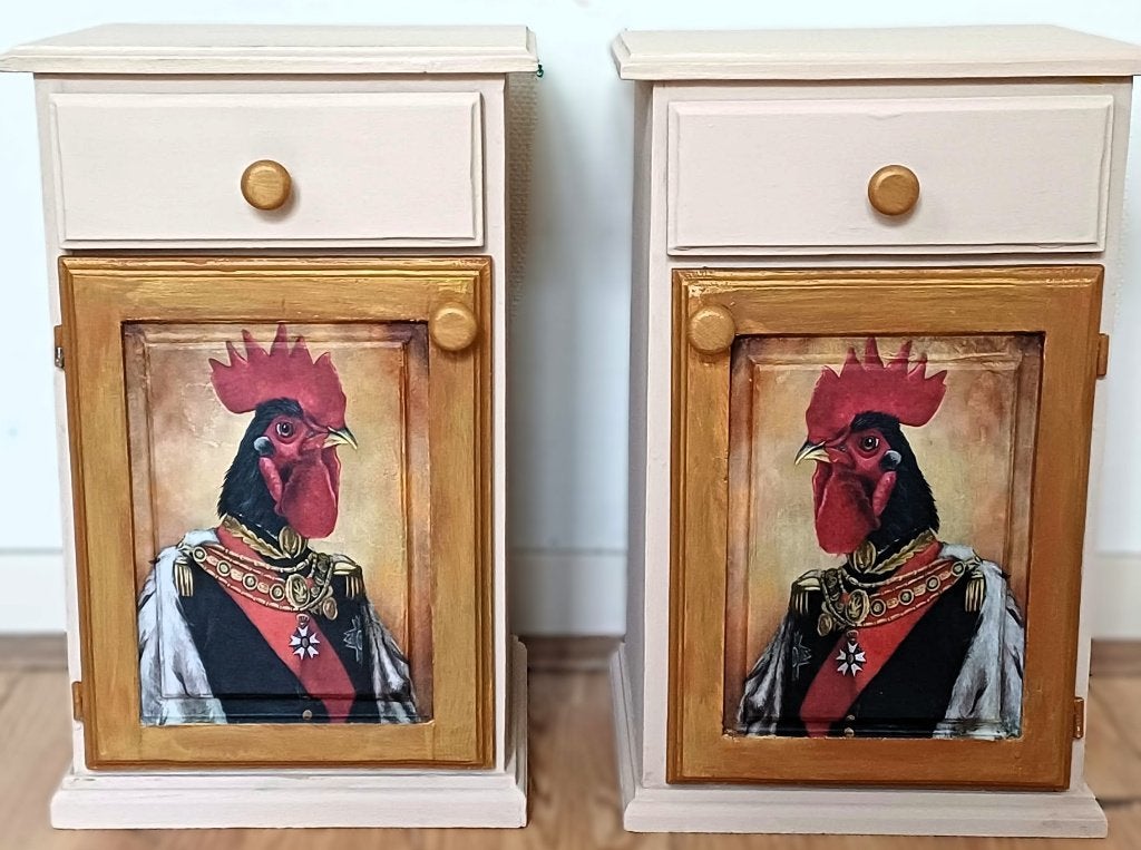 2 Camelkleurige nachtkastjes, kastjes “Haan”, Huis en Inrichting, Ophalen of Verzenden, Zo goed als nieuw, Eenpersoons