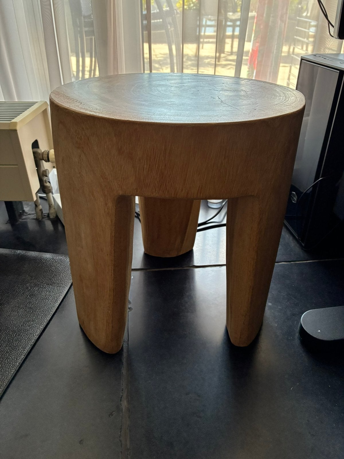 Houten bijzettafeltje / krukje, Ophalen, Minder dan 45 cm, Minder dan 55 cm, Rond