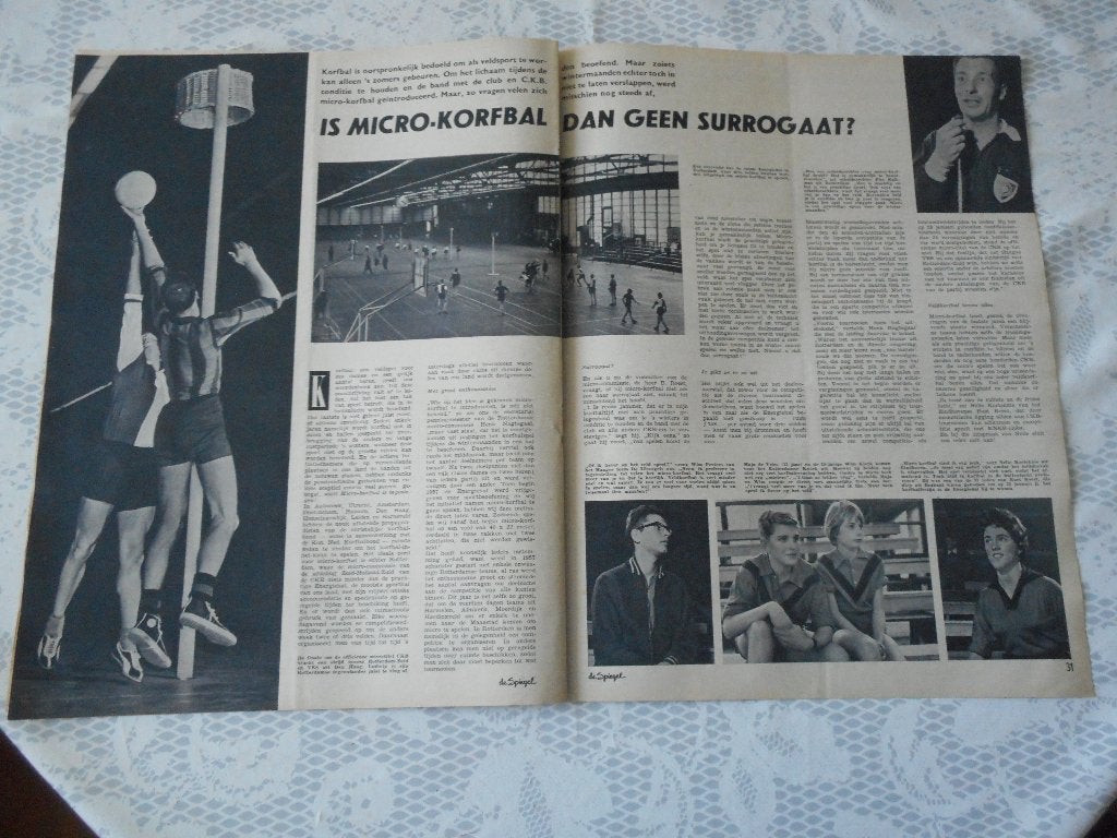 Korfbal. Is micro-korfbal surrogaat. 1960., Ophalen of Verzenden, 1940 tot 1960, Nederland, Knipsel(s)