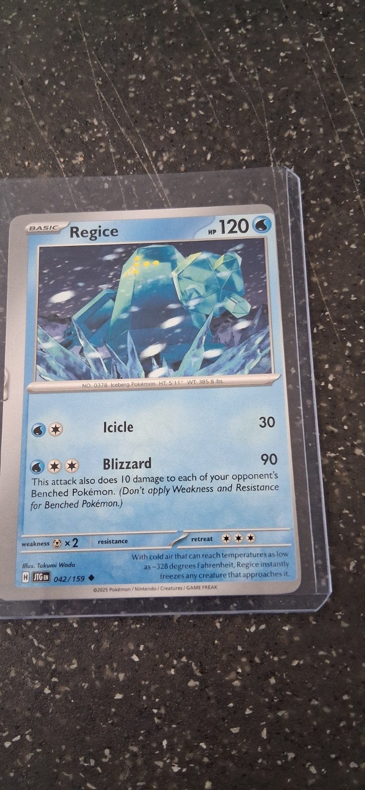 Pokémon Kaart: Regice (042/159) - Foutdruk, Ophalen of Verzenden, Zo goed als nieuw, Losse kaart