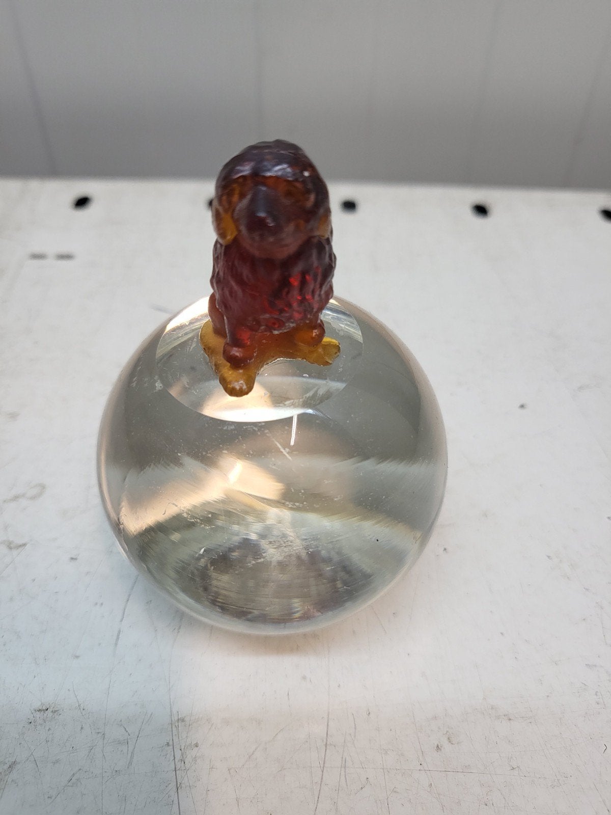 Glazen presse-papier met hondje, Ophalen of Verzenden