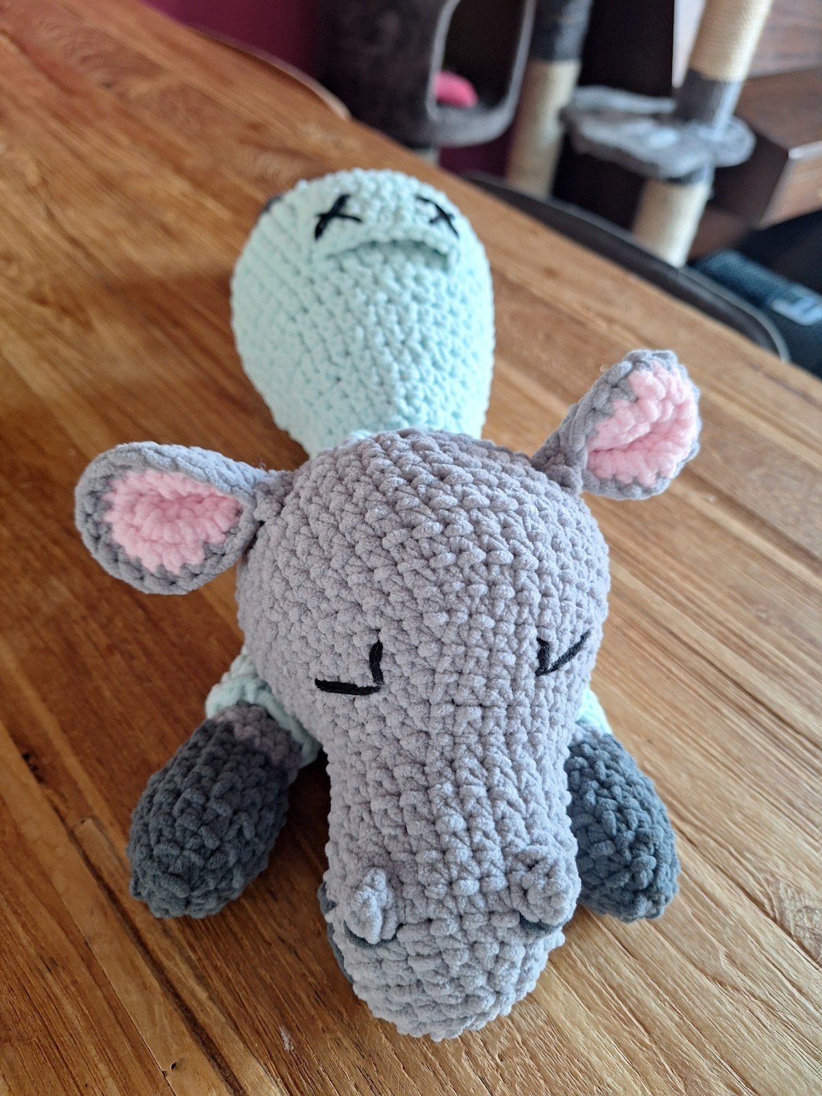 Handgehaakte Nijlpaard Knuffel - Uniek en Zacht, Kinderen en Baby's, Handgemaakt, Overige typen, Grijs, Nieuw