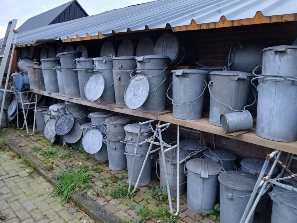 zinken vuilnisemmer, Huis en Inrichting, Woonaccessoires | Prullenbakken, Ophalen of Verzenden, Gebruikt, Minder dan 50 cm