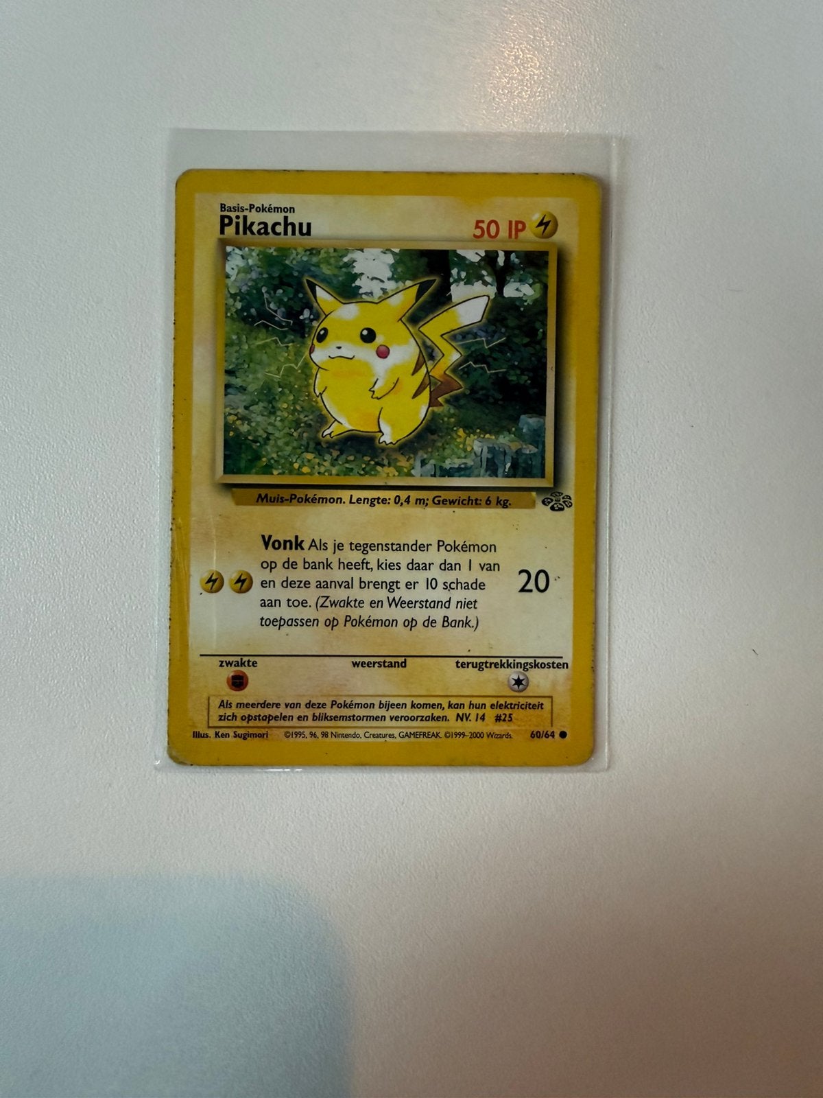 Pikachu 60/64 Vintage pokemon kaart 1999, Ophalen of Verzenden, Gebruikt