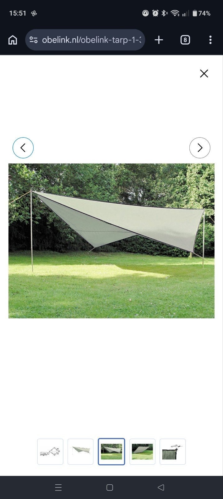 Tarp 300x300 cm, Ophalen of Verzenden, Nieuw, Zweefparasol