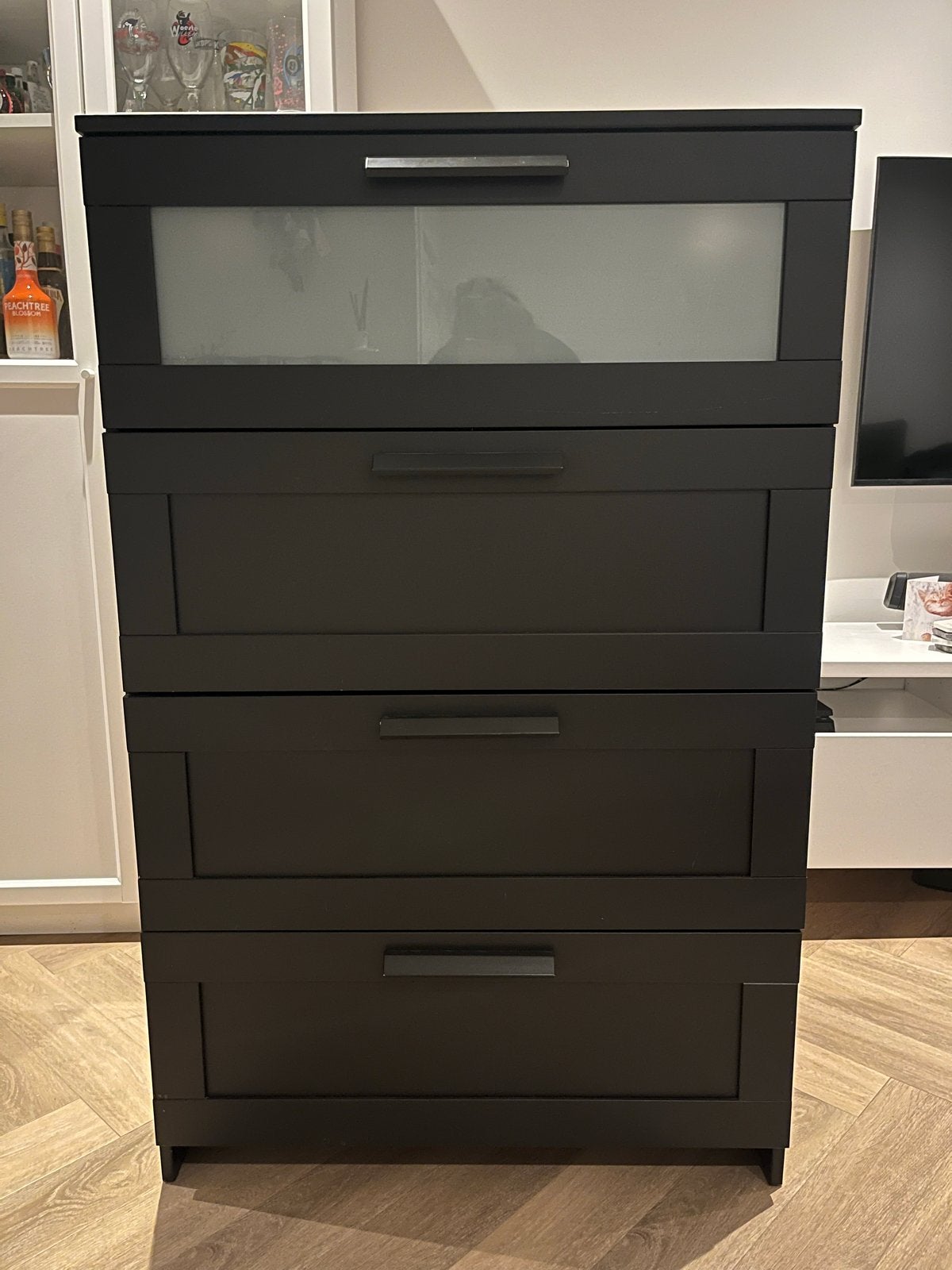 Zwarte Ikea Brimnes kast 124x78x41 cm, Huis en Inrichting, Kasten | Ladekasten, Ophalen, Gebruikt, 100 tot 150 cm, 50 tot 100 cm