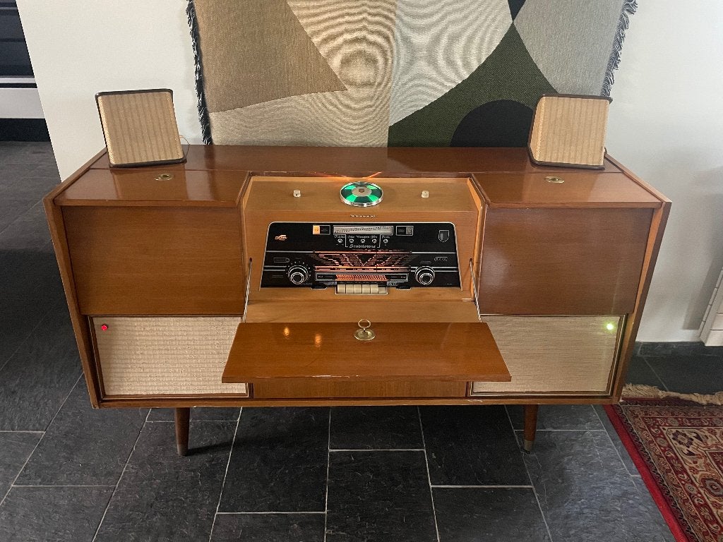 Philips - F8X82A topmodel buizenradio, platenspeler enz, Ophalen, Refurbished, Radio