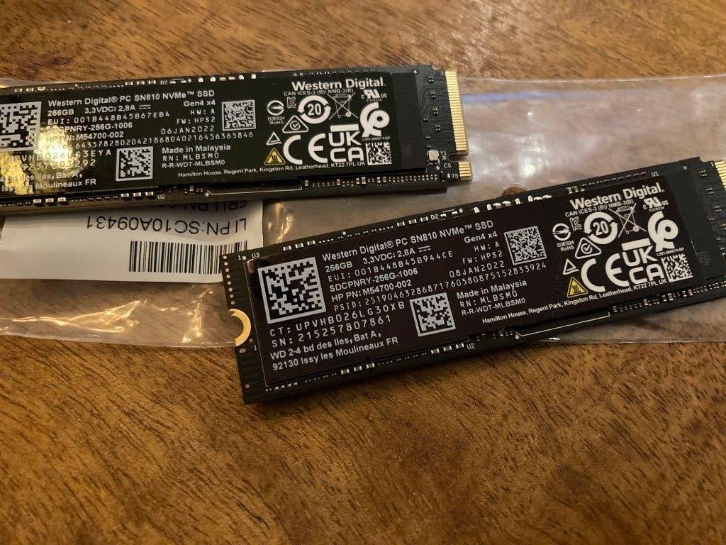 2 x Western Digital PC SN810 256GB SSD M.2.2280, Intern, 256GB, SSD, Ophalen of Verzenden