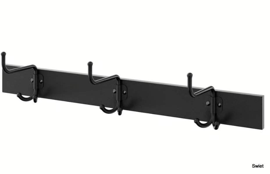 2447 Zwarte IKEA Pinnig wandkapstok met drie haken swiet, Wandkapstok, Ophalen of Verzenden, Zo goed als nieuw, Minder dan 100 cm