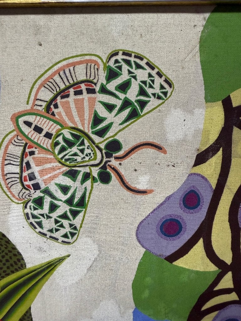 Willie Hartung 'Vogel mit Blumen' Tempagraphi 8/300, Antiek en Kunst, Gesigneerd, Ophalen