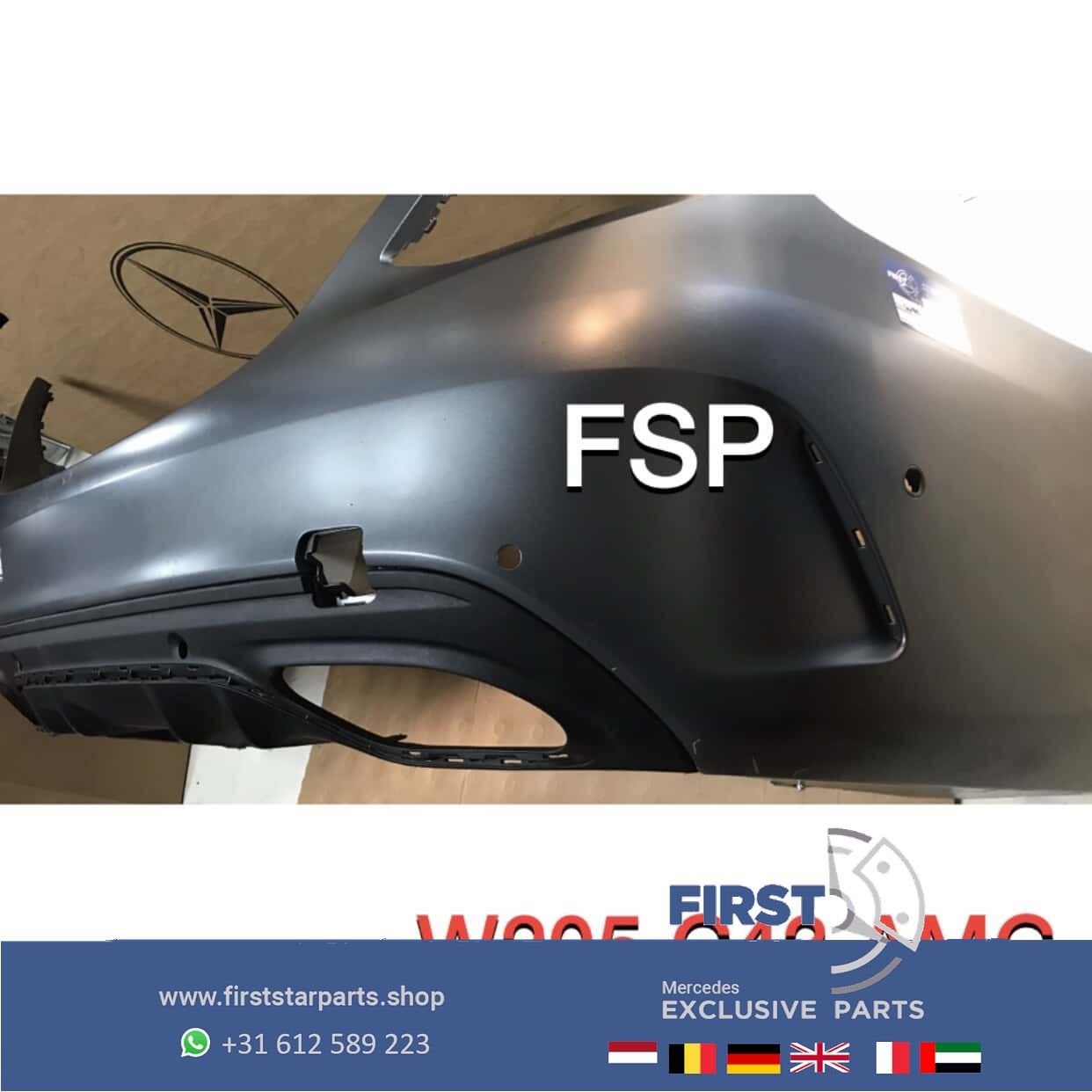W205 S205 FACELIFT C43 AMG ACHTERBUMPER + DIFFUSER ORIGINEEL, Gebruikt, -, Ophalen of Verzenden, Achter