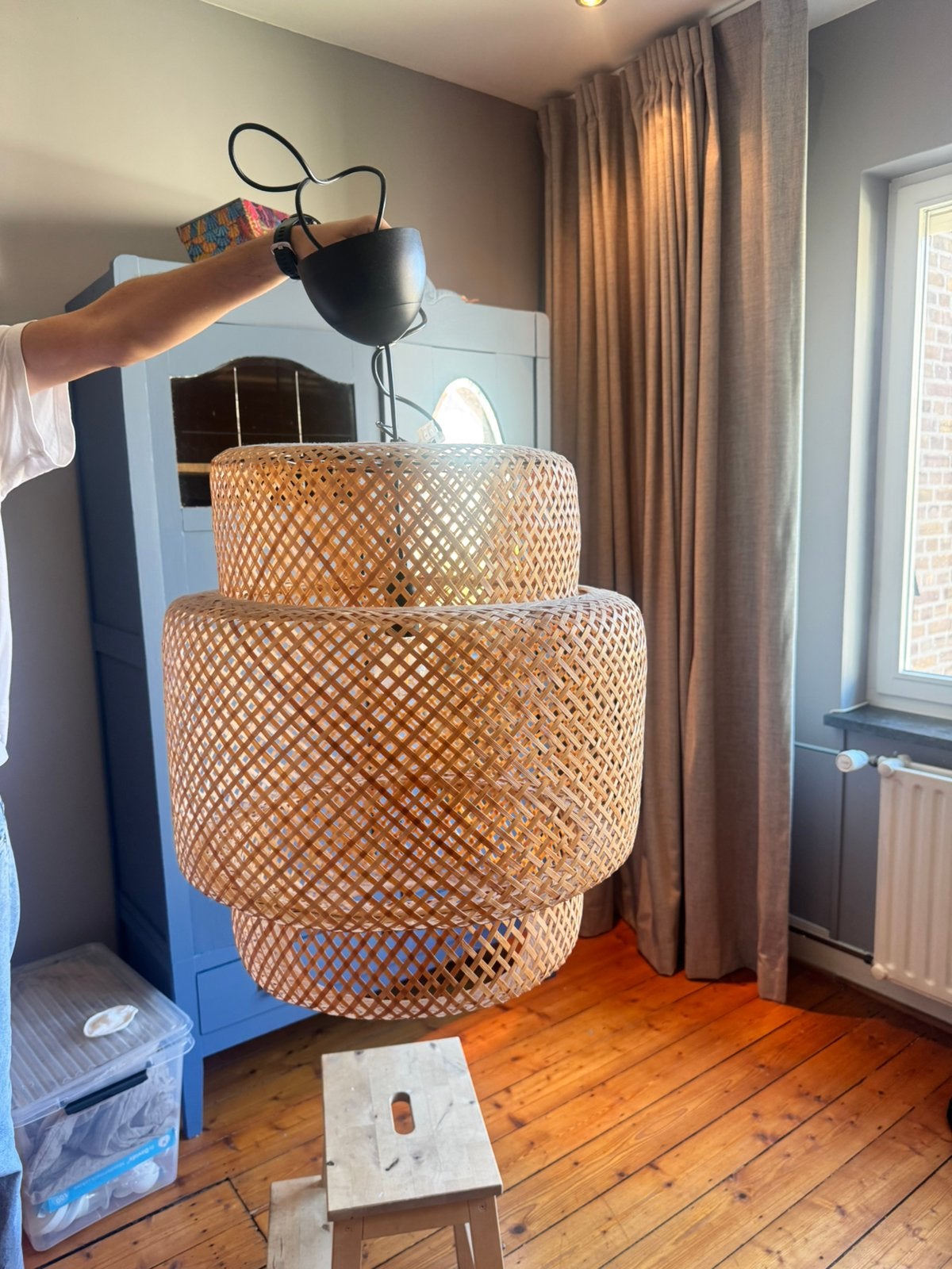 Ikea Sinnerlig Bamboe Lamp (50cm), Ophalen, Zo goed als nieuw
