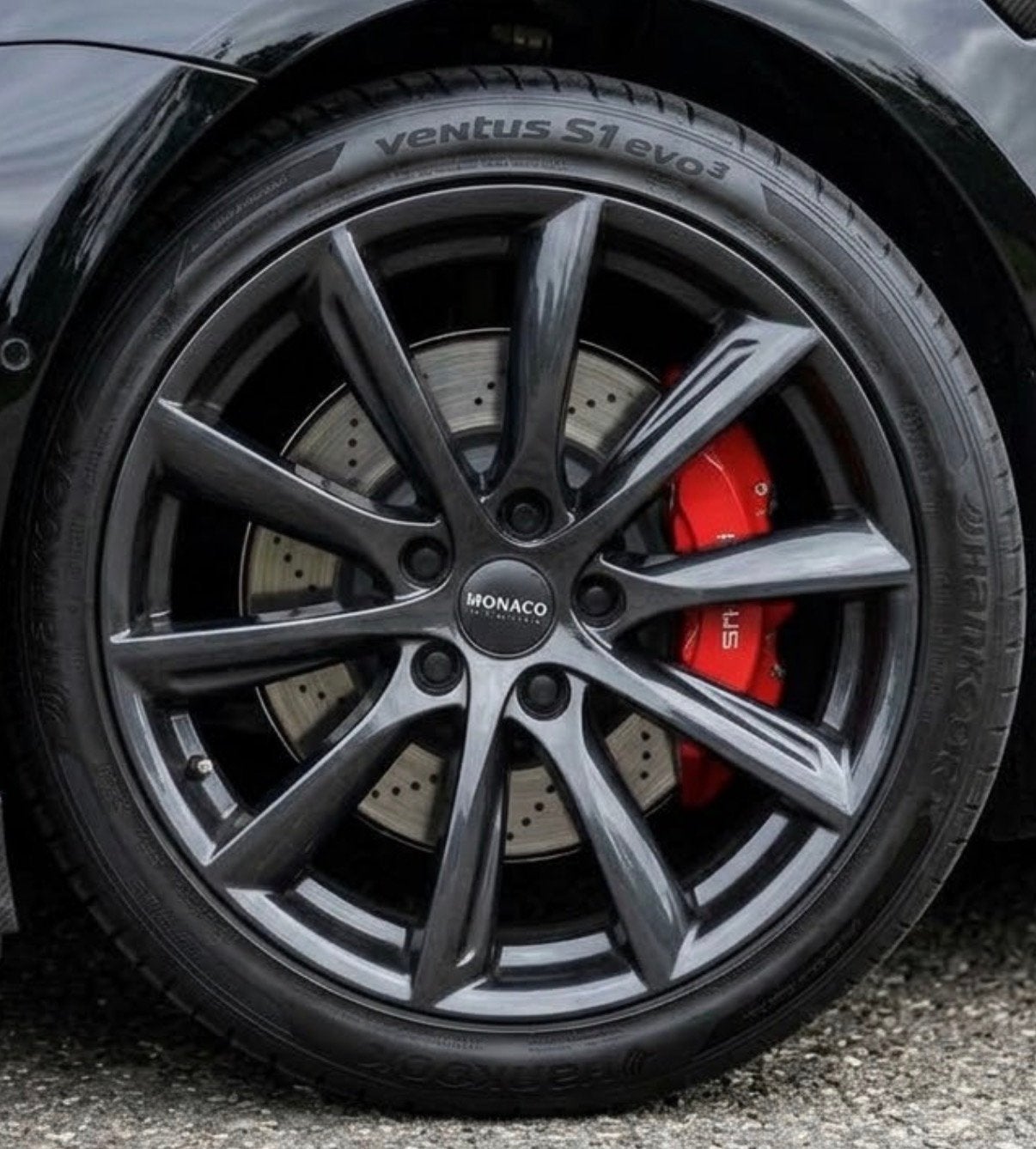 ✅ Originele Monaco Tesla Model 3 Velgen + Tesla Original 19”, Gebruikt, Banden en Velgen, 235 mm, Personenwagen