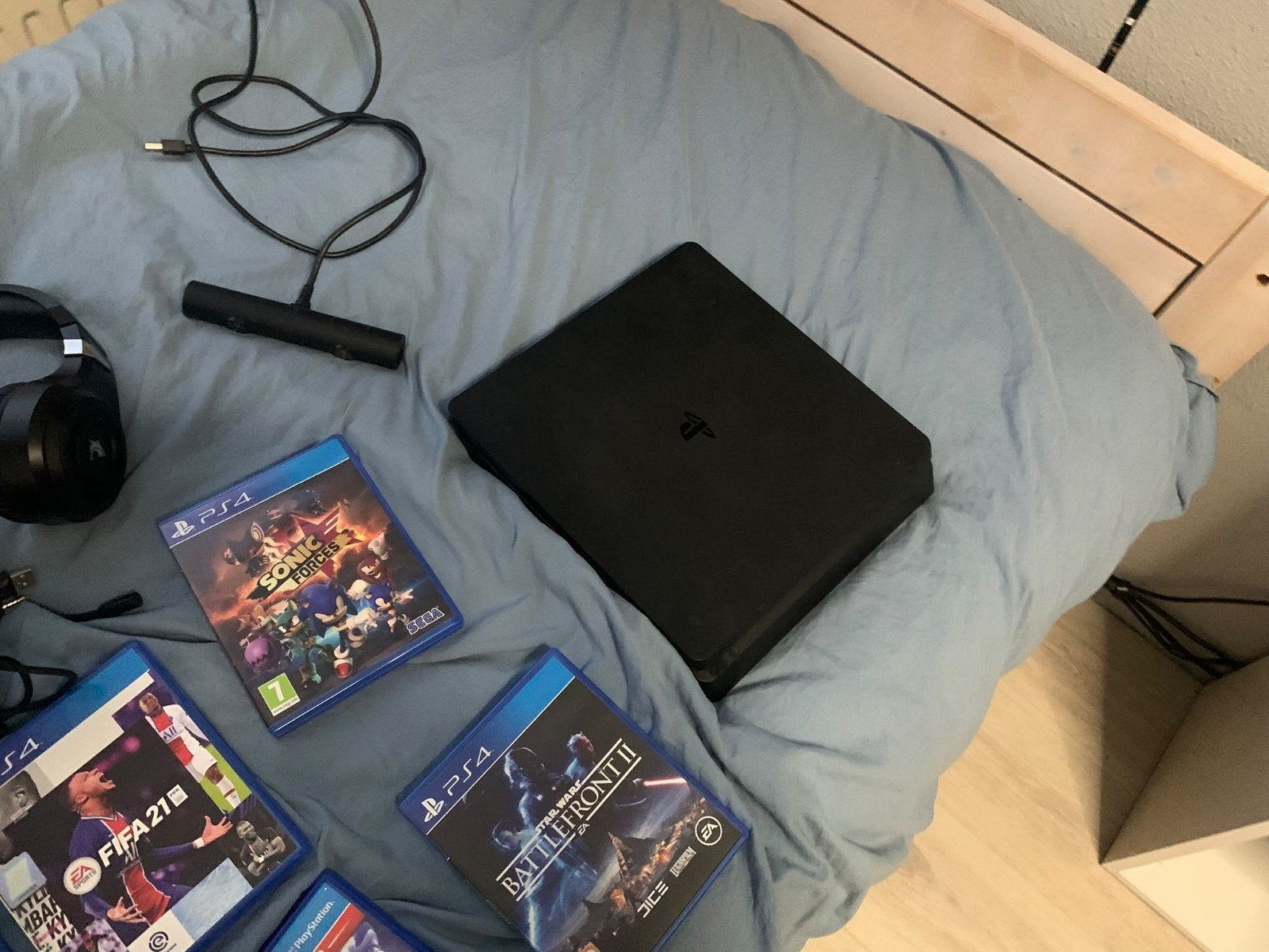 Sony PlayStation 4 met doos, 3 controllers, camera, headset, Ophalen, Original, Met 3 controllers of meer, Gebruikt