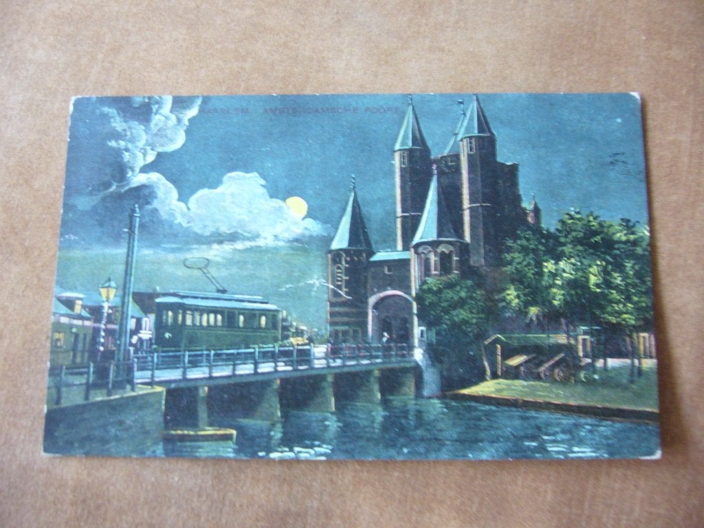 HAARLEM   =  AMSTERDAMSCHE POORT - MILTAIR GELOPEN 1914, Ophalen of Verzenden, Voor 1920, Gelopen, Noord-Holland