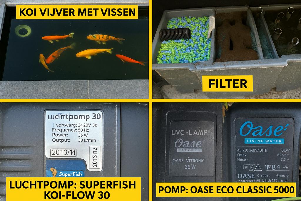 Complete vijver met toebehoren, Ophalen of Verzenden, Gebruikt, Vijverfilter